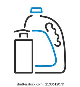 Icono de botellas de Sanitizer. Contorno de negrita editable con diseño de relleno de color. Ilustración vectorial.