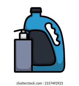 Sanitizer Bottles Icon. Editable Bold Outline With Color Fill Design. Vector Illustration.