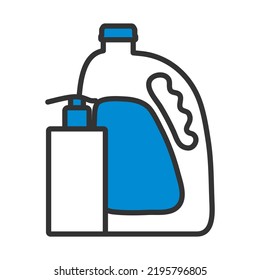 Sanitizer Bottles Icon. Editable Bold Outline With Color Fill Design. Vector Illustration.