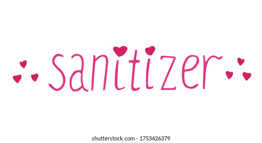 Sanitizer cursive lettering color banner