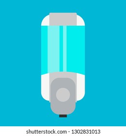 Sanitizer dispenser clean medical wall disinfection. Hand soap gel antibacterial liquid antiseptic. Cream vector icon
