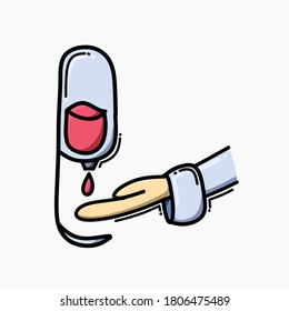 Sanitizer doodle color vector icon. Drawing sketch illustration hand drawn line.