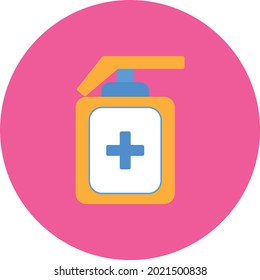 Diseño de iconos de vectores de círculo plano de anitización