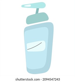 Sanitizer flat icon. Spray, gel, disinfectant blue. Disinfection soap dispenser for web design. Isolated vector illustrations. Minimalism.
