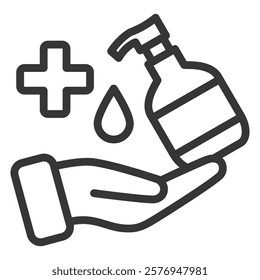 Sanitizer Icon Lineal Style Vector Illustration