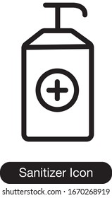Icono de Sanitizer sobre fondo blanco. Gel de limpieza del símbolo del virus 