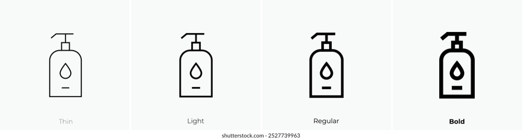 sanitizer icon. Thin, Light Regular And Bold style design isolated on white background