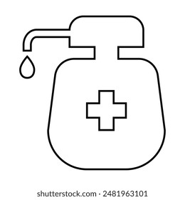 Vector del icono del desinfectante sobre fondo blanco