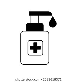 sanitizer icon with white background vector stock illustration