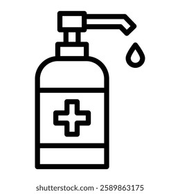 Sanitizer Line Icon Design For Personal And Commercial Use