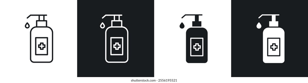 Sanitizer linear icon set for app, and web design.