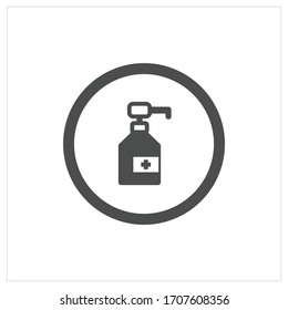 vector de icono de espuma líquida del lanzador, para limpiar el virus. con fondo blanco.