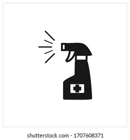 Sanitisierer Flüssigschaum Symbol Vektorillustration, um das Virus zu reinigen. mit weißem Hintergrund.