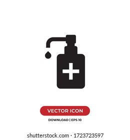 Sanitisierer Flüssigseife Symbol Vektorgrafik. Hygienezeichen