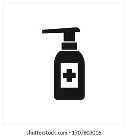 Sanitisierer Flüssigseife Vektorillustration Symbol mit weißem Hintergrund .