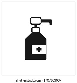 Sanitisierer Flüssigseife Vektorillustration Symbol mit weißem Hintergrund .