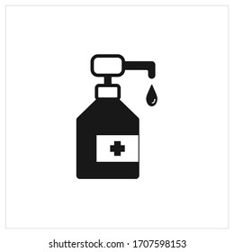 sanitizer liquid soap vector line icon, stop pandemic corona virus.