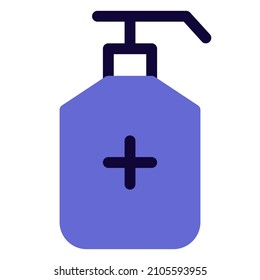Sanitizer pump bottle to avoid coronavirus contact icon