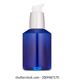 Sanitizer pump bottle mockup. Airless dispense disinfectant. Antimicrobal detergent packaging, liquid soap jar