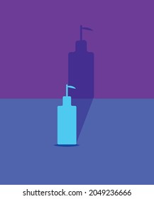 Sanitizer with shadow, vector illustration 