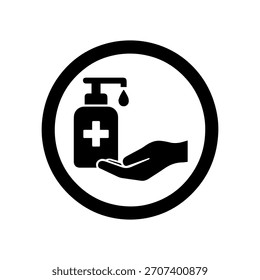 Icono del Vector de la muestra del desinfectante en un fondo blanco
Icono de signo de advertencia de Vector