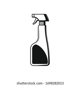Sanitizer spray bottle, virus antiseptic on white