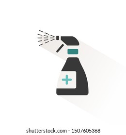 Sanitizer spray. Flat icon with beige shade. Pharmacy and cleaning vector illustration