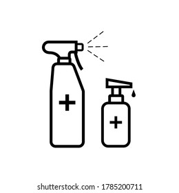 Sanitizer spray for hand antiseptic vector