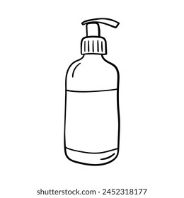 Sanitizer vector icon in doodle style. Symbol in simple design. Cartoon object hand drawn isolated on white background.
