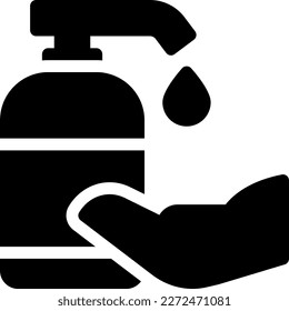 ilustración de sanitizer Vector en un fondo transparente. Símbolos de calidad superior. Iconos vectoriales de glifos para diseño de conceptos y gráficos. 
