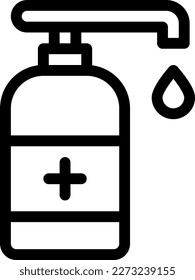Vektorgrafik eines Sanitisierers auf transparentem Hintergrund. Hochwertige Symbole. Dünne Vektorsymbole für Konzept und Grafikdesign.