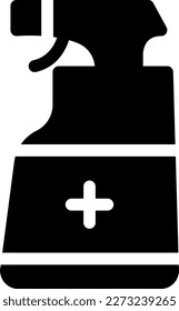 ilustración de sanitizer Vector en un fondo transparente. Símbolos de calidad superior. Iconos vectoriales de glifos para diseño de conceptos y gráficos. 

