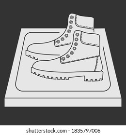 Sanitizing mat in the glyph. Antibacterial equipped in flat style. Disinfection carpet for shoes. Shoes disinfection. Sterile surface. Vector illustration isolated on white background