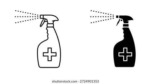 Sanitizing spray bottle icon graphic design. Vector icon illustrations