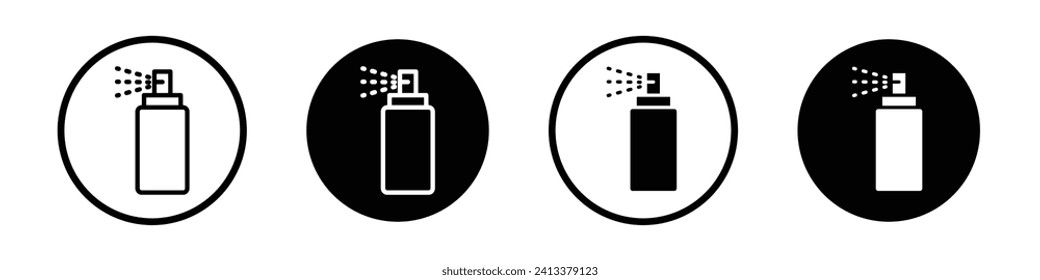 Juego de iconos para el frasco de spray anidante. Limpieza y desinfección del símbolo vectorial de la bomba de serpenteo en un estilo negro rellenado y delineado. Signo de desinfectado líquido.