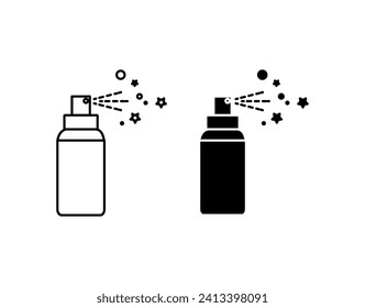 Juego de iconos para el frasco de spray anidante. ilustración vectorial