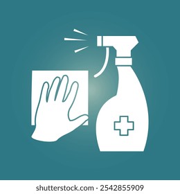 Sanitizing spray trendy artwork stunning abstract vector illustration colorful practical design.eps