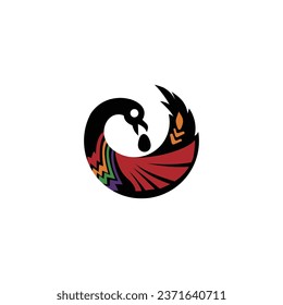 sankof bird design. full color. vector logo. Pan African color Adinkra symbol Sankofa Bird isolated.
Vekra adinkra art symbol illustration