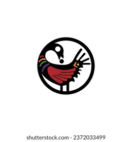 sankofa bird design. full color. vector logo