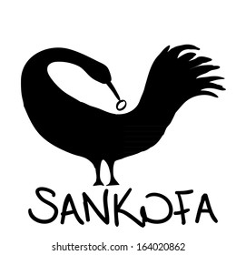 Sankofa Bird Hand Drawn African Adinkra Symbol