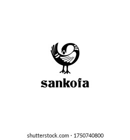 sankofa Silhouette logo vector black