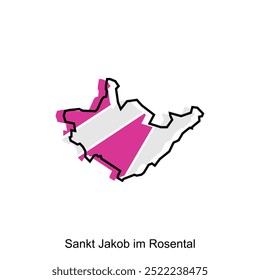 Sankt Jakob im Rosental map. vector map of Austrian capital Country colorful design, illustration design template on white background