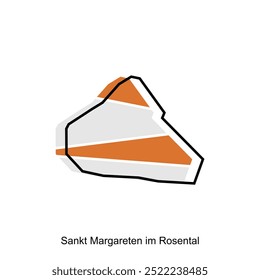 Sankt Margareten im Rosental City of Austria map vector illustration, vector template with outline graphic sketch design