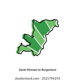 Sankt Michael im Burgenland map City, administrative division of Austrian Country simple. Vector illustration design template