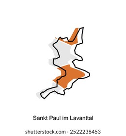 Sankt Paul im Lavanttal map. vector map of Austrian capital Country colorful design, illustration design template on white background