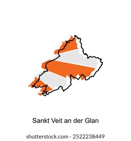 Sankt Veit an der Glan City of Austria map vector illustration, vector template with outline graphic sketch design