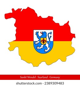 Sankt Wendel Flag - Saarland, Germany (EPS)