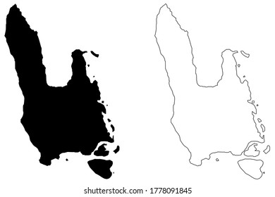 Sanma Province (Republic of Vanuatu, archipelago) map vector illustration, scribble sketch Espiritu Santo, Malo island map