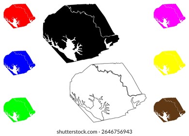 San-Pedro city (Republic of Côte d'Ivoire, Ivory Coast) map vector illustration, scribble sketch San-Pédro or San Pedro map