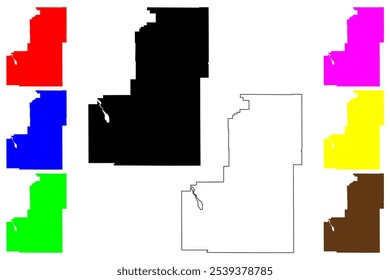 Sanpete County, State of Utah (U.S. county, United States of America, USA, U.S., US) mapa ilustração vetorial, esboço de rabisco Mapa de Sanpete